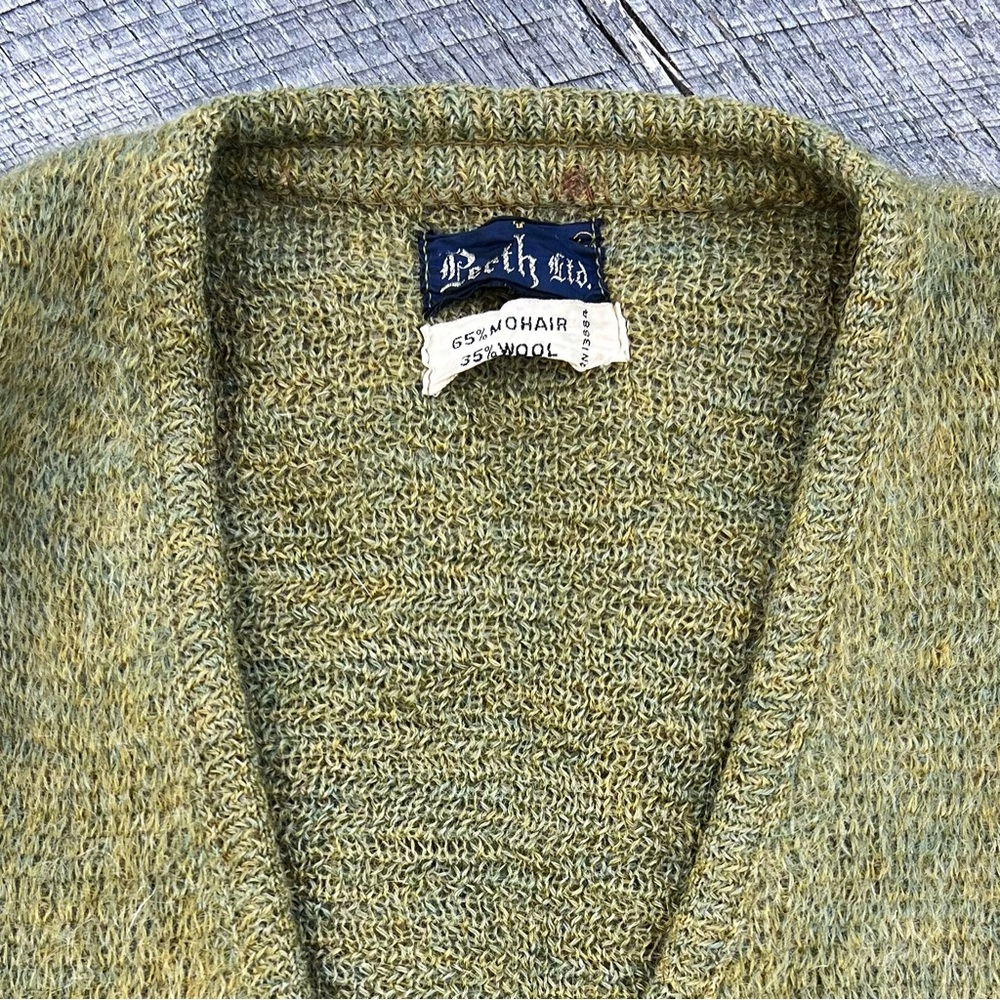 Vintage 60s Perth Ltd. Kurt Kobain Mohair Cardigan - Picture 3 of 4